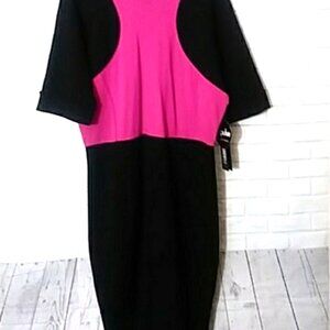 Impulse Mob Wife  black pink rayon blend dress size 10